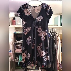 Derek Heart Black and Pink V-Neck Sundress